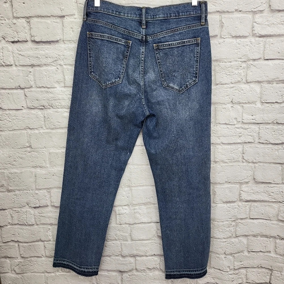 GAP Denim Distressed High Rise Straight Jeans Sz 29R - Picture 10 of 15